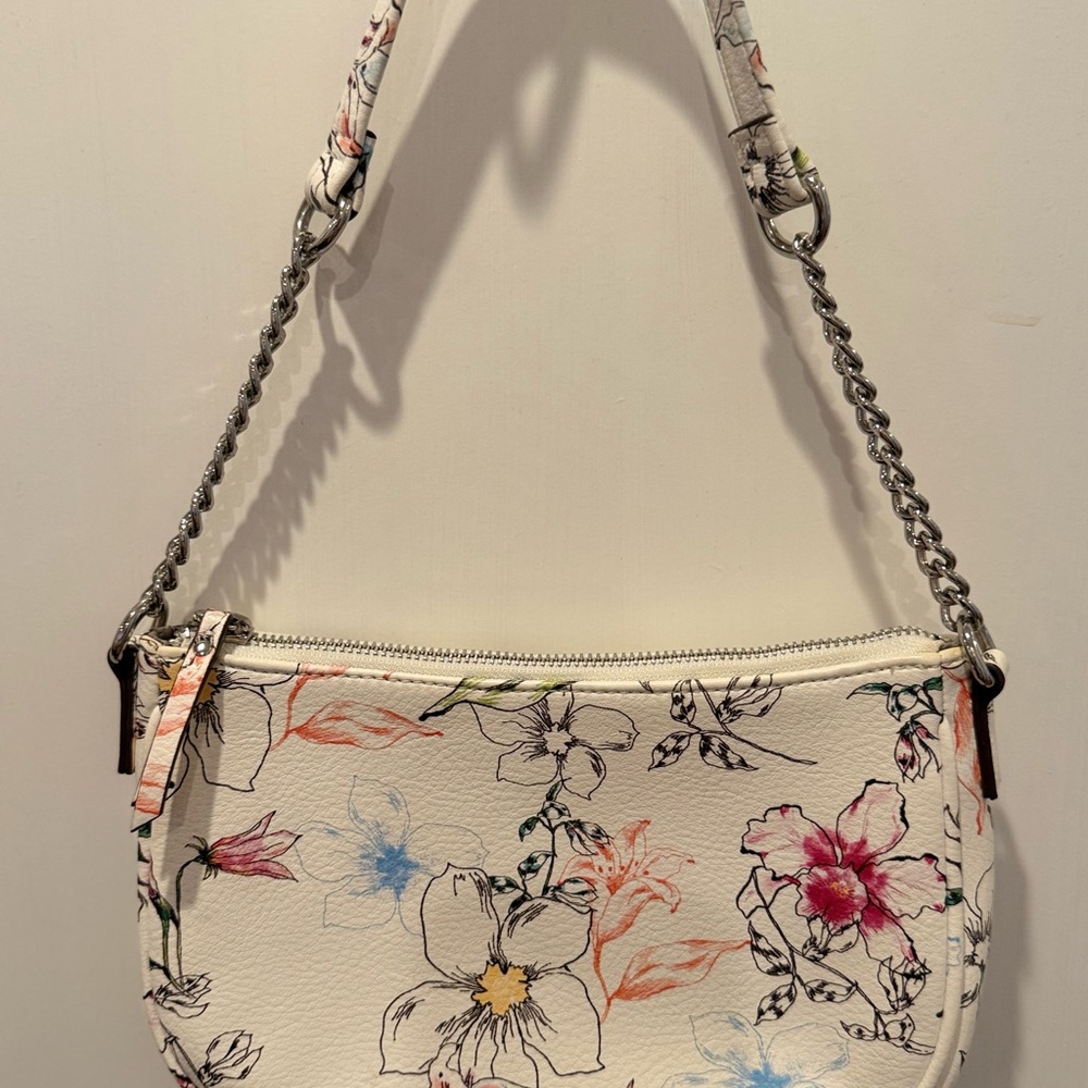 Floral White Shoulder Bag
